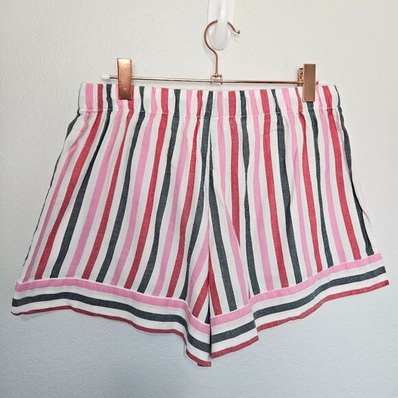NWT Victoria's Secret | Flannel Pajama Short Set Preppy Striped Pink Women Small - Picture 6 of 6